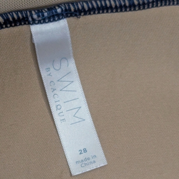 Cacique Plunge Bikini Top Set of 2 Black Blue Size 28 - Picture 11 of 12